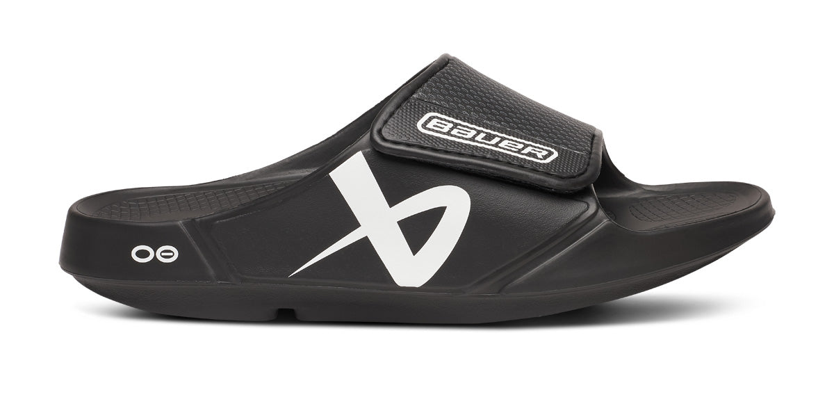 BAUER/OOFOS Men's OOahh Sport Flex Sandal – Black - Image 2